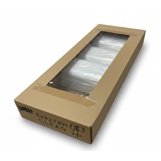 8x4x18 Clear Bags, 250/cs
