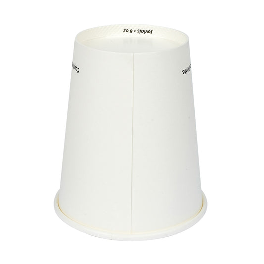 Jovials Paper Single Wall Hot Cup, White, 6 oz, 1000/cs