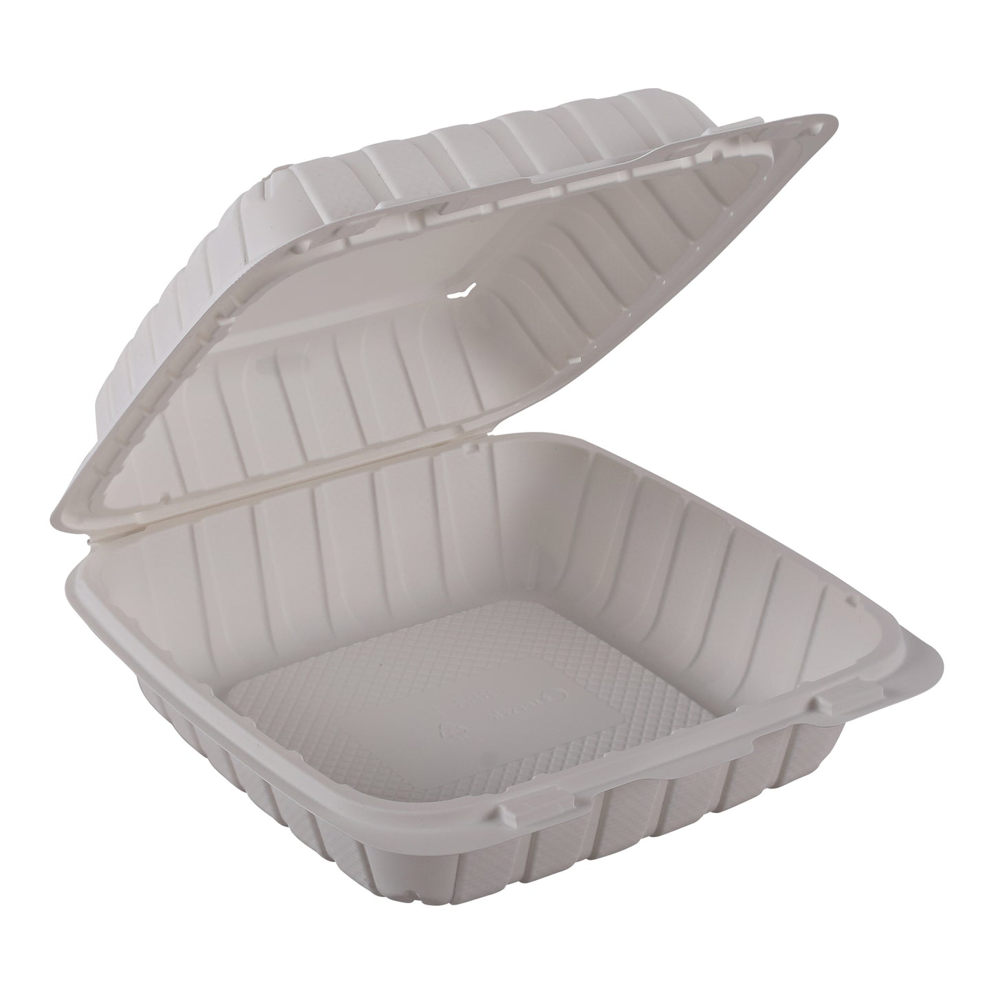 Empress Earth Hinged Container Mineral Filled PP 8" x 8" x 3" Natural 1-Compartment 6 / 25 cs