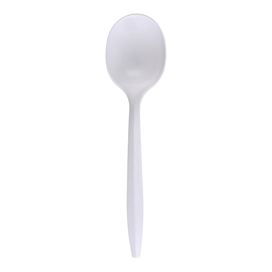 Medium Weight Empress Soup spoon Polypro White Dense Pack 1000 / cs