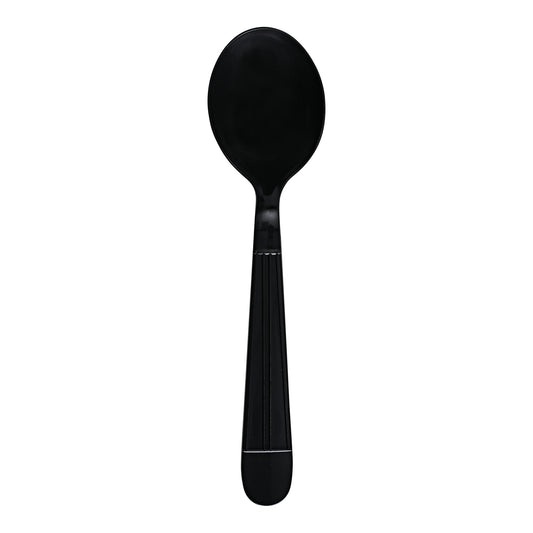 Heavy Weight Soup Spoon Polypro, Black, Dense Pack, Empress, 1000/cs