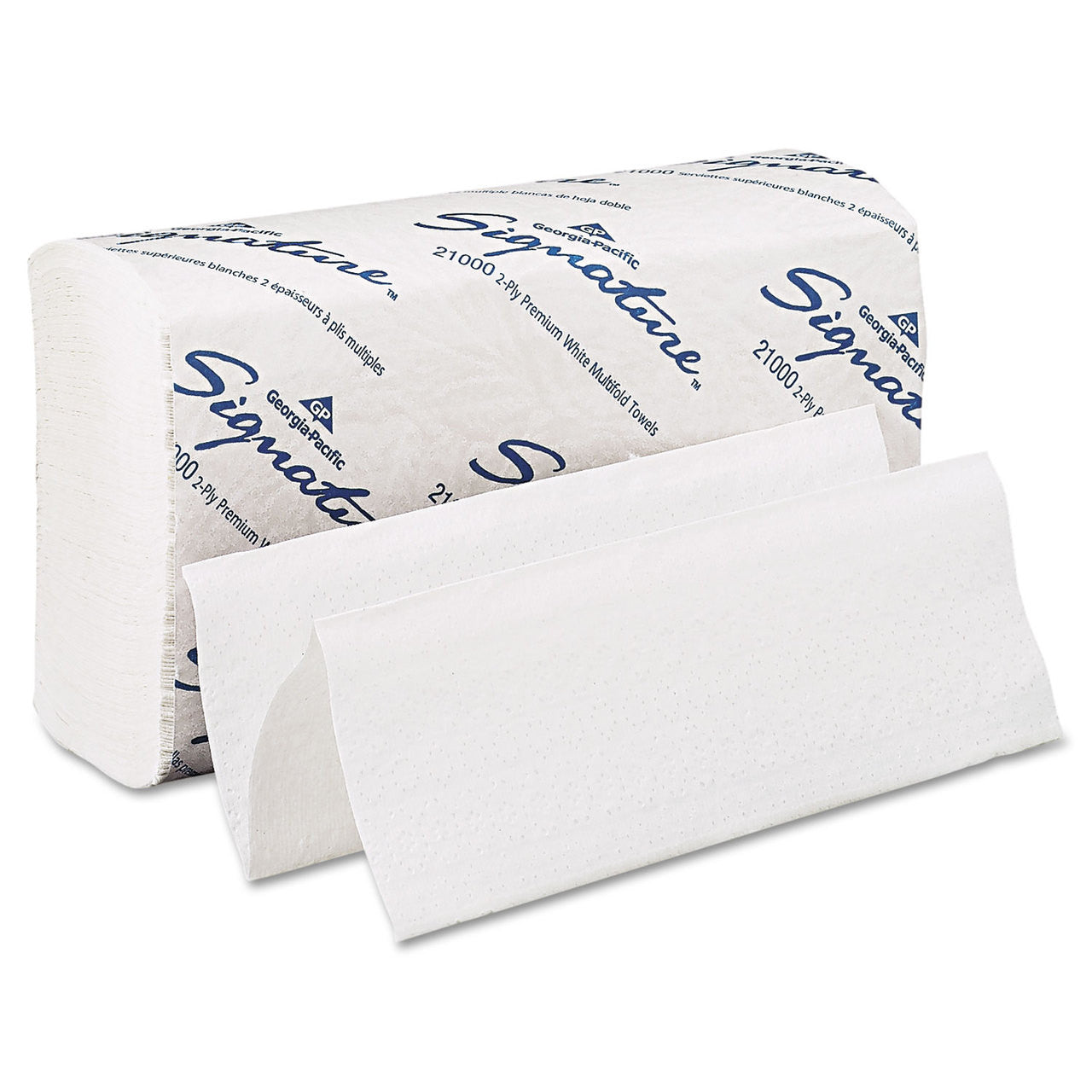 9.2x9.4 GEORGIA PACIFIC Blue Select Multi-Fold 2-Ply Paper Towel, White, 125/Pack, 16 Packs/Carton