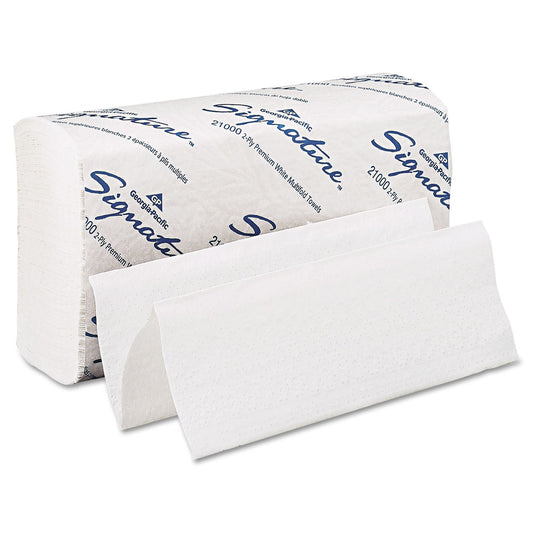9.2x9.4 GEORGIA PACIFIC Blue Select Multi-Fold 2-Ply Paper Towel, White, 125/Pack, 16 Packs/Carton