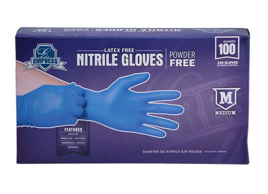 Medium Nitrile Glove Blue Empress Powder Free 100/box 10 box/cs