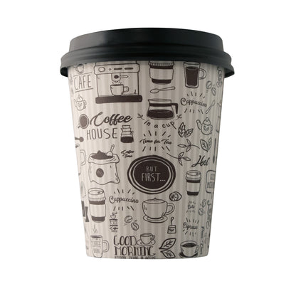 Empress 10oz Wrapped Squat Paper Hot Cup Stock Good Day Print 20/50