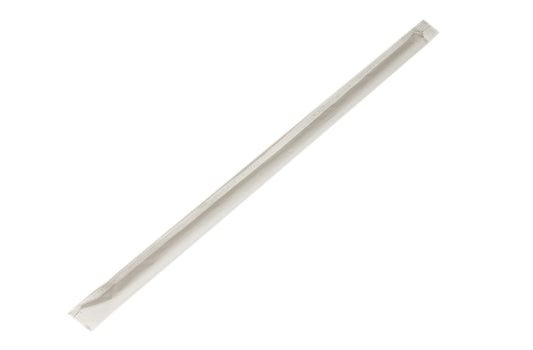 7.75 Inch Jumbo Straws, Clear, Individually Wrapped, First Mark, 2000/cs