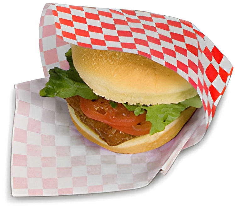 12x12 Grease Resistant Paper Sandwich Wrap, Red, 5000/cs