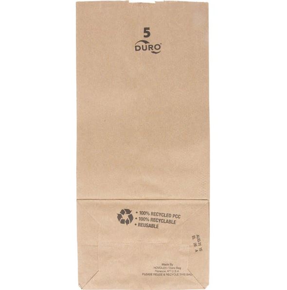 #5 Duro Dubl Life 35# Basis SOS Bag, 5lb, 5.25x3.44x10.94, Kraft, 500/cs