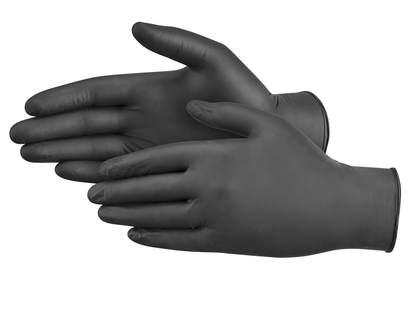 Large Nitrile Gloves, Black, Powder Free, Prime Source Ultra, 1000/cs
