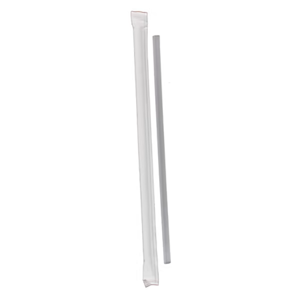 7.75 inch Empress Jumbo Straw Paper Wrapped Clear Boxed 24 / 500 cs