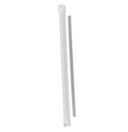 7.75 inch Empress Jumbo Straw Paper Wrapped Clear Boxed 24 / 500 cs