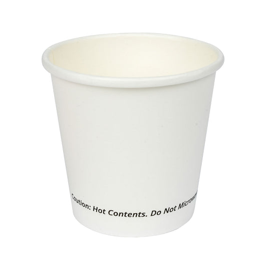 4oz Jovials Paper Single Wall Hot Cup, White 1000/cs