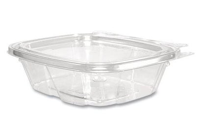 8oz Dart ClearPac SafeSeal Tamper-Resistant/Evident Containers, Flat Lid, 4.9x1.4x5.5, Plastic, 200/cs
