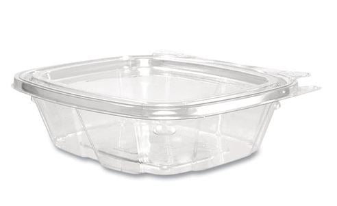 8oz Dart ClearPac SafeSeal Tamper-Resistant/Evident Containers, Flat Lid, 4.9x1.4x5.5, Plastic, 200/cs
