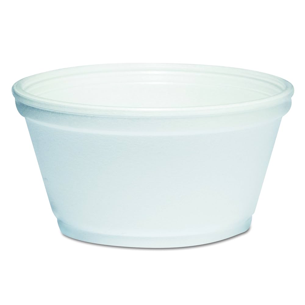 8oz Squat Foam Food Containers Cups 8SJ20 J-Cup EPS White Dart 1000/cs