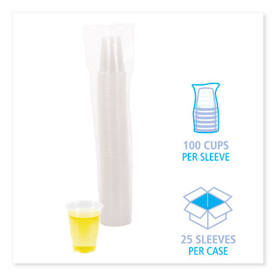 Translucent Plastic Cold Cups, 7 oz, Polypropylene, 100 Cups/Sleeve, 25 Sleeves/Carton