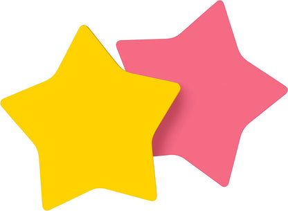 Post-it Notes, Star Shape, Yellow and Pink with pattern, 2.9 in x 2.8 in, 2 Pads, 75 Sheets/Pad