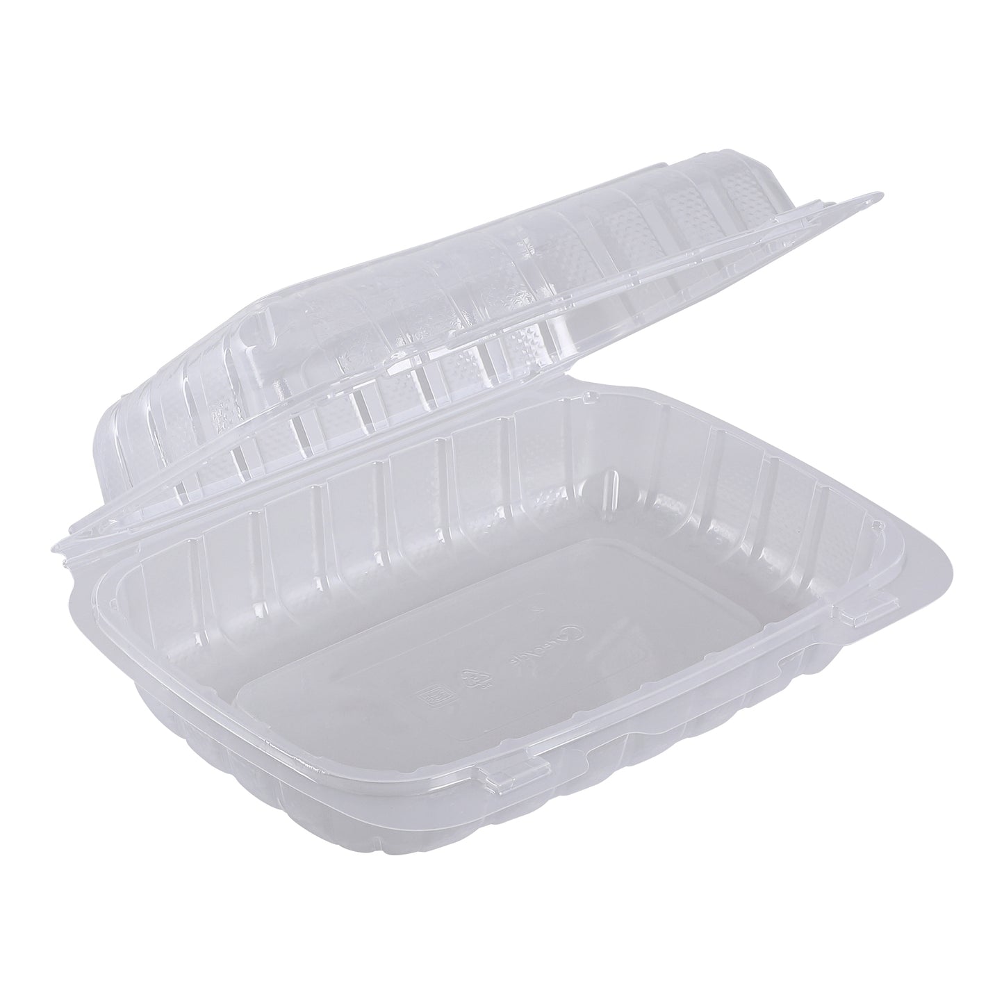 Empress PP Hinged Container Vented Clear 9"" x 6"" 1 Compartment 200 / cs