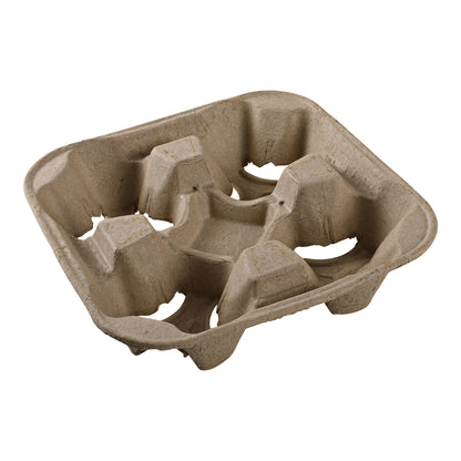 8-32oz Pulp 4 Cup Carrier Holder, 8.74x8.74x2.16 Brown Empress 300/cs
