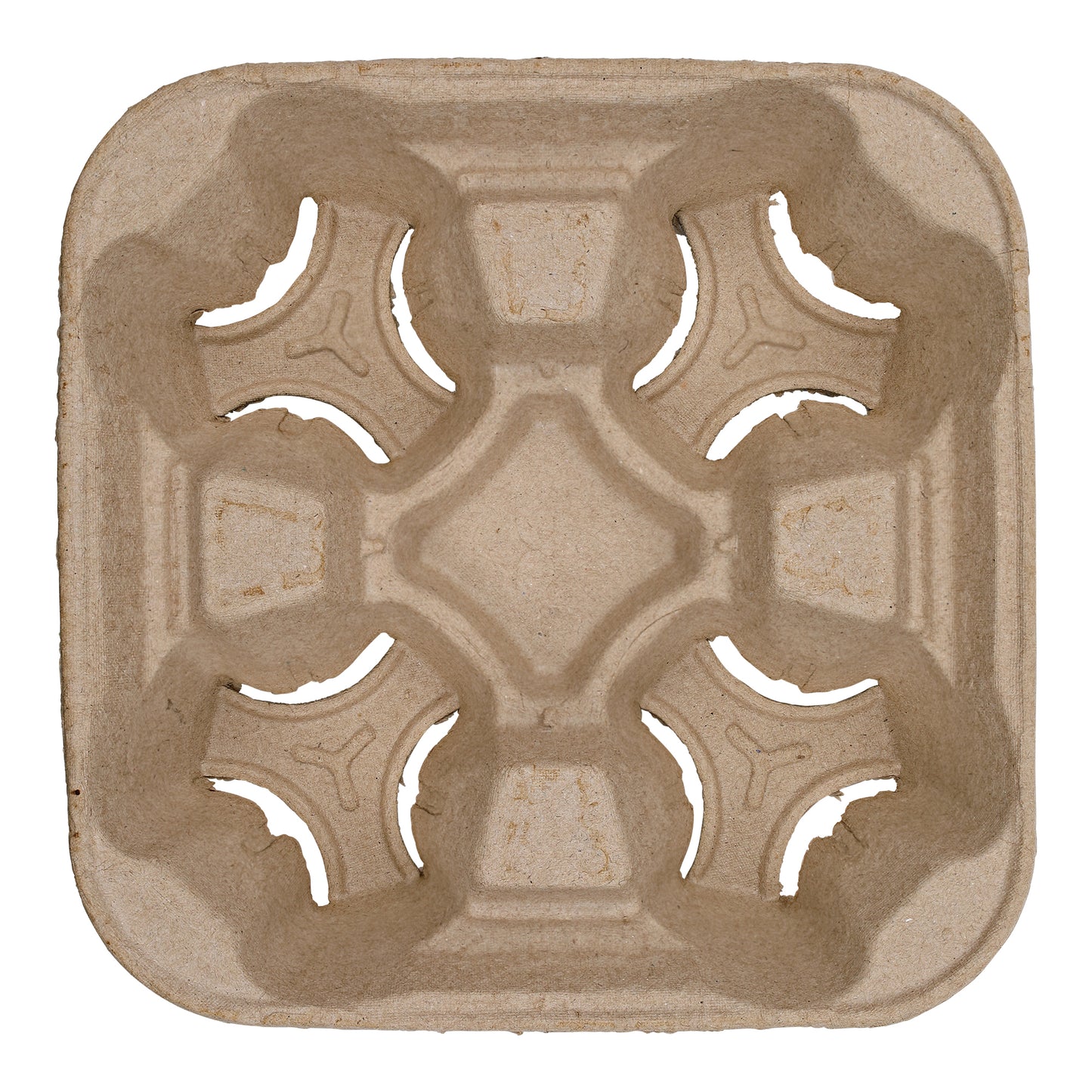 8-32oz Pulp 4 Cup Carrier Holder, 8.74x8.74x2.16 Brown Empress 300/cs