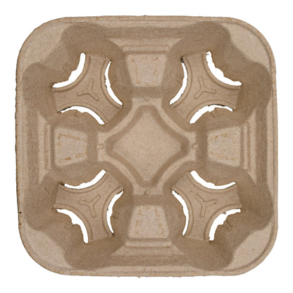 8-32oz Pulp 4 Cup Carrier Holder, 8.74x8.74x2.16 Brown Empress 300/cs