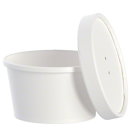 Paper Squat Hot Food Container Combo, White, 8 oz 250/250