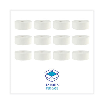 JRT Bath Tissue, Jumbo, Septic Safe, 2-Ply, White, 3.3x1,000 ft, 12 Rolls/ct