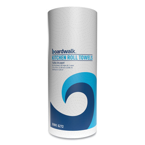 11x9 Boardwalk Kitchen Roll Towel, 2-Ply, White, 85 Sheets/Roll, 30/cs