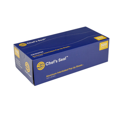 12x10.75 Inch Chef's Seal Aluminum Foil Pop Up Sheet, Silver, 500/box, 6 Box/cs