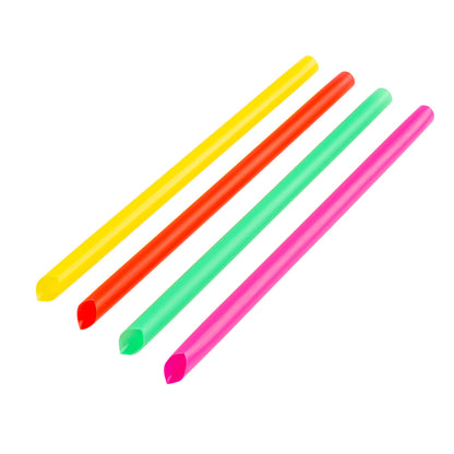 Jovials Unwrapped Boba Diagonal Cut Straw, Neon, 8" 6/175/CS