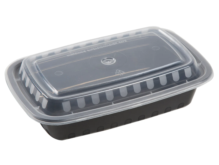 32oz Rectangular Food Containers with Lids, Combo Pack 150/cs