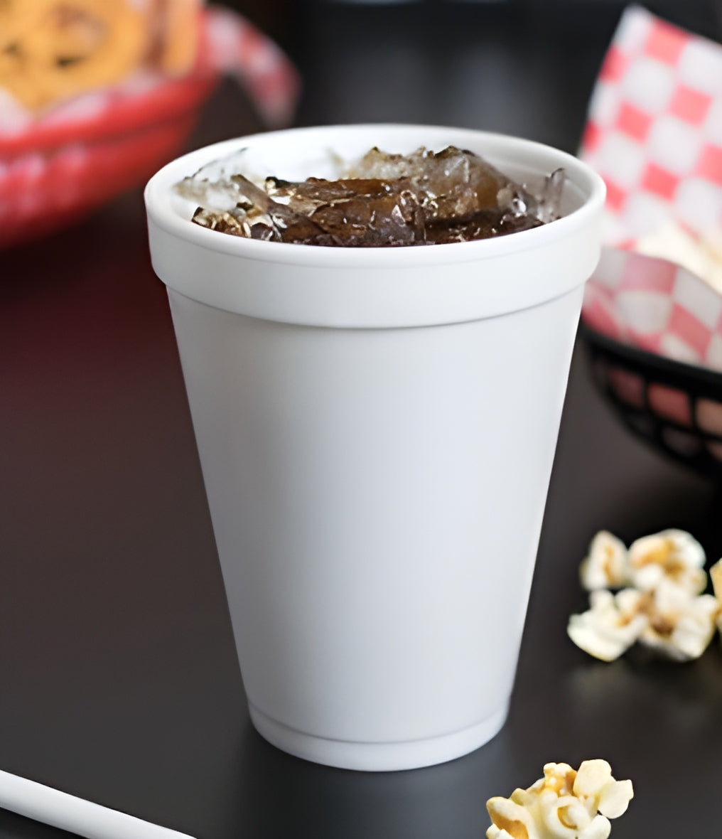 16oz 16J16 Dart Foam Drink Cups, White, 1000/cs