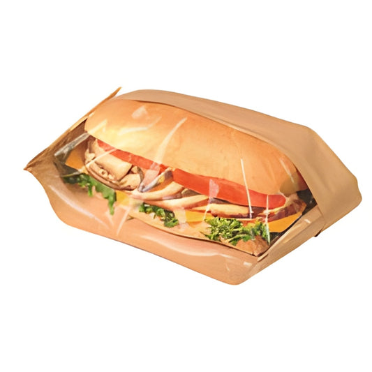 4.25x2.75x11.75 Dublview Grease Proof Bread Bag, Kraft, X-Large, 500/cs