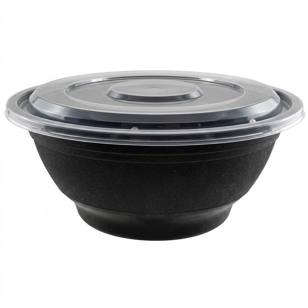 36oz Round Bowls with Lids, 150/cs